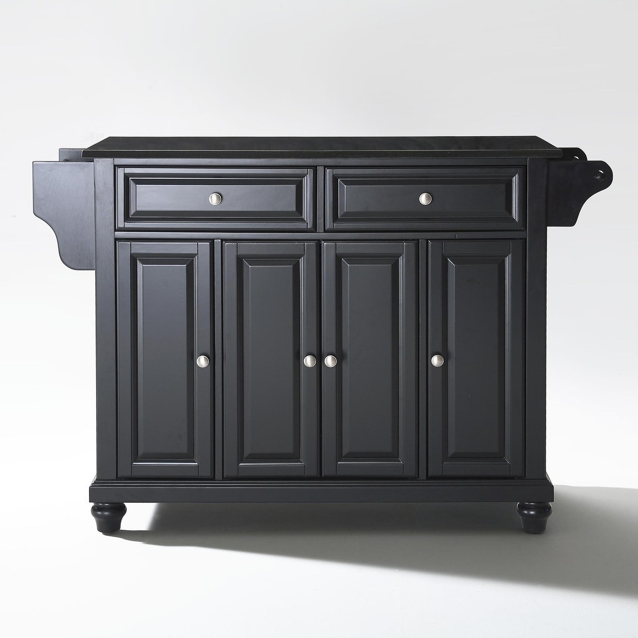 Cambridge Granite Top Full Size Kitchen Island/Cart In Black | 1stopbedrooms