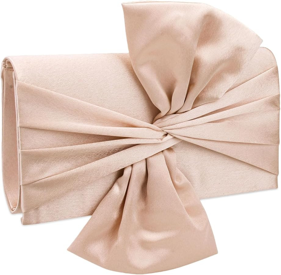 YYW Bow Clutch Purses for Women Evening Bag Formal Vintage Satin Handbags for Bridal Wedding Part... | Amazon (US)