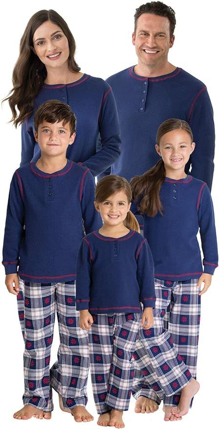 PajamaGram Christmas Pajamas For Family - Matching Family Pajamas Snowfall Plaid | Amazon (US)