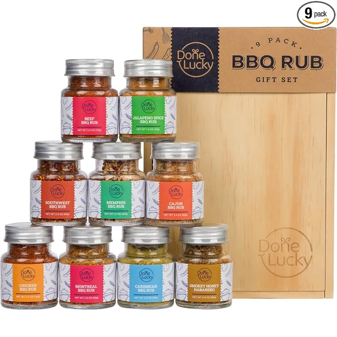 BBQ Rub Gift Set - Spice Gift Set in Premium Wooden Box - Great Grilling Gift for Father’s Day,... | Amazon (US)