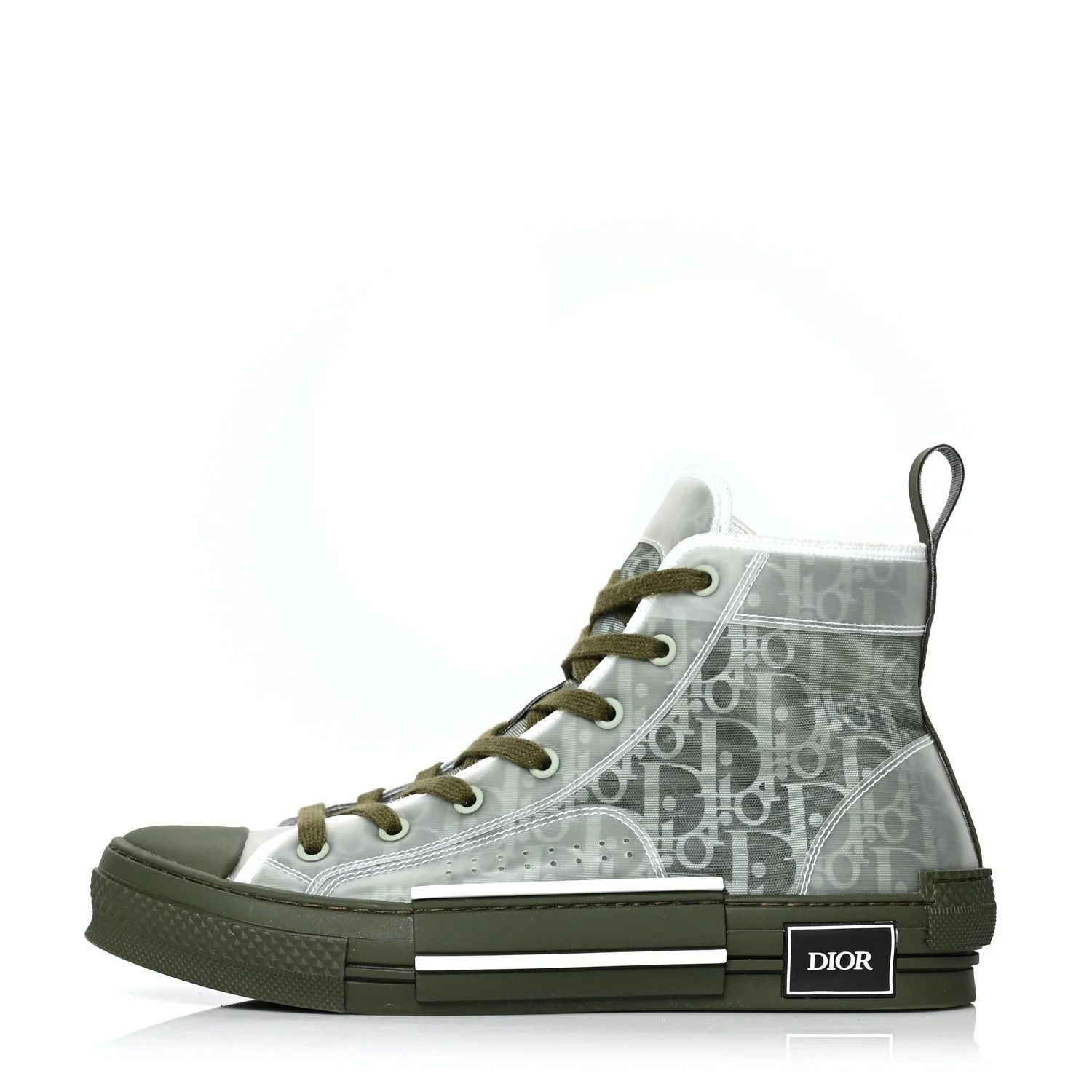 CHRISTIAN DIOR Canvas Oblique Mens B23 High Top Sneakers 42 Olive | FASHIONPHILE (US)