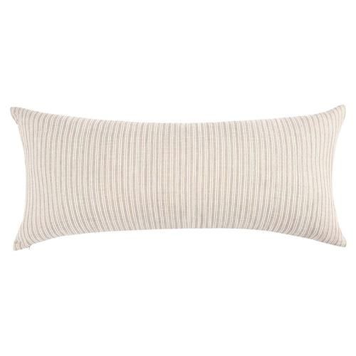Fiona Modern Classic Light Brown Cotton Stripe Decorative Lumbar Pillow - 16x36 | Kathy Kuo Home