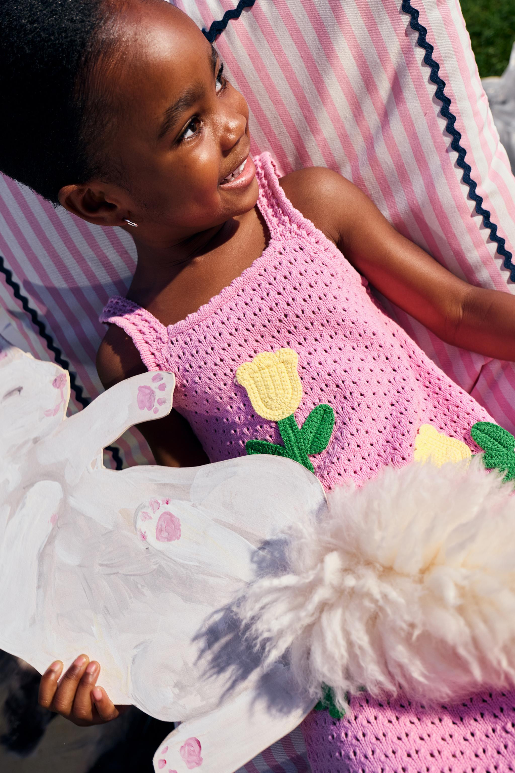 CROCHET TULIP KNIT DRESS | Zara US