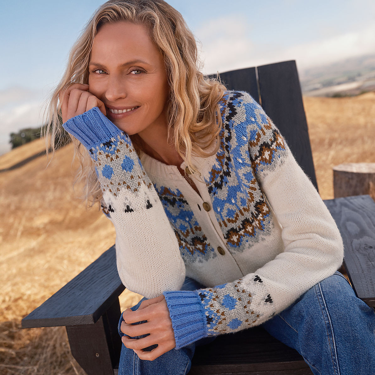 Women's Cozy Lofty Fair Isle Cardigan Sweater | Lands' End (US)