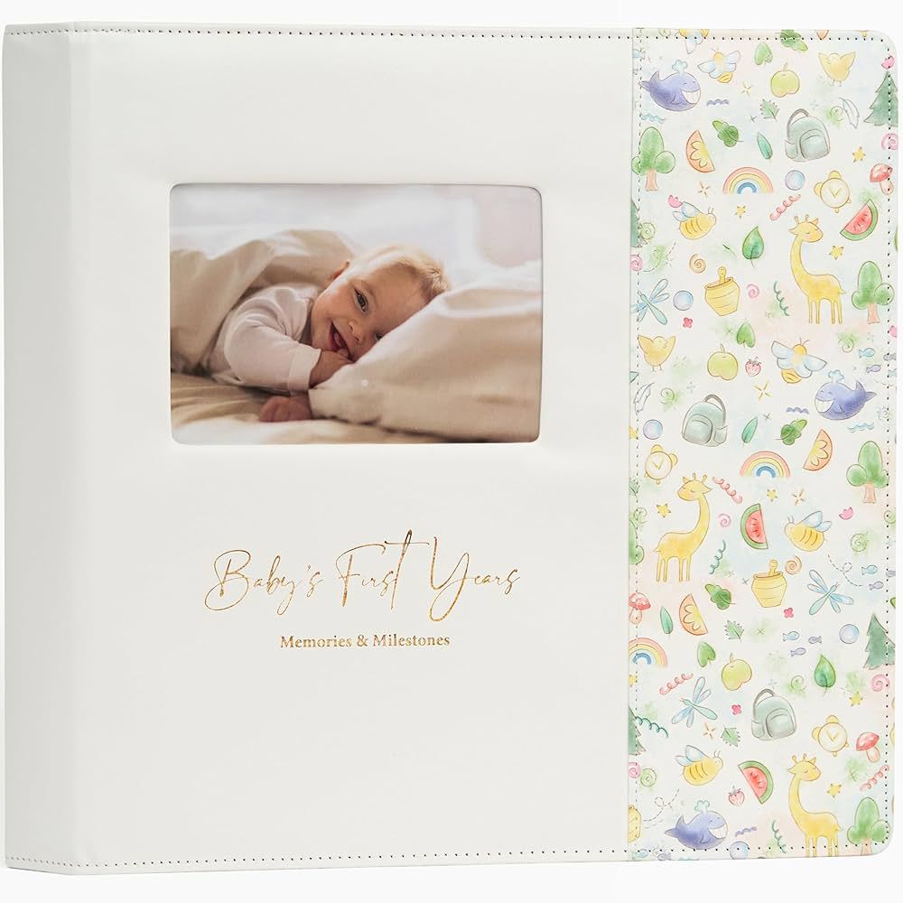 Keepsake Baby Memory Book for Girl or Boy – Timeless Leather-Bound Baby Milestone Book – Baby... | Amazon (US)