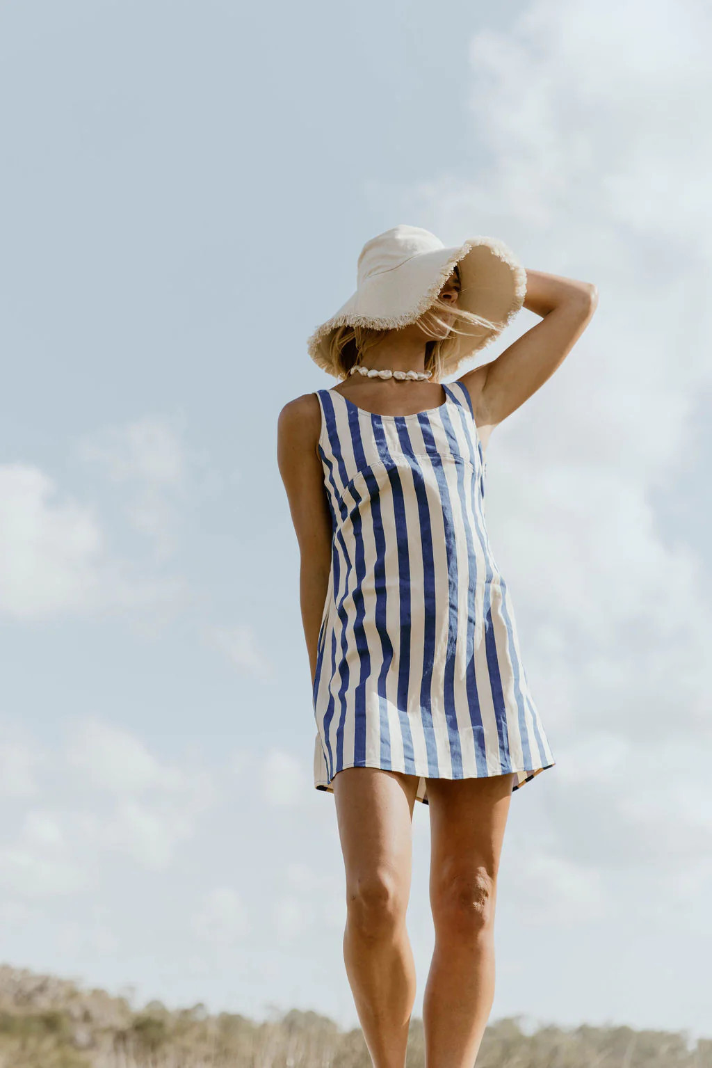 Harper Striped Mini Dress - Blue Medium | Fancyd Boutiqe