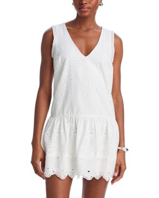 Eyelet V Neck Flounce Mini Dress - Exclusive | Bloomingdale's (US)