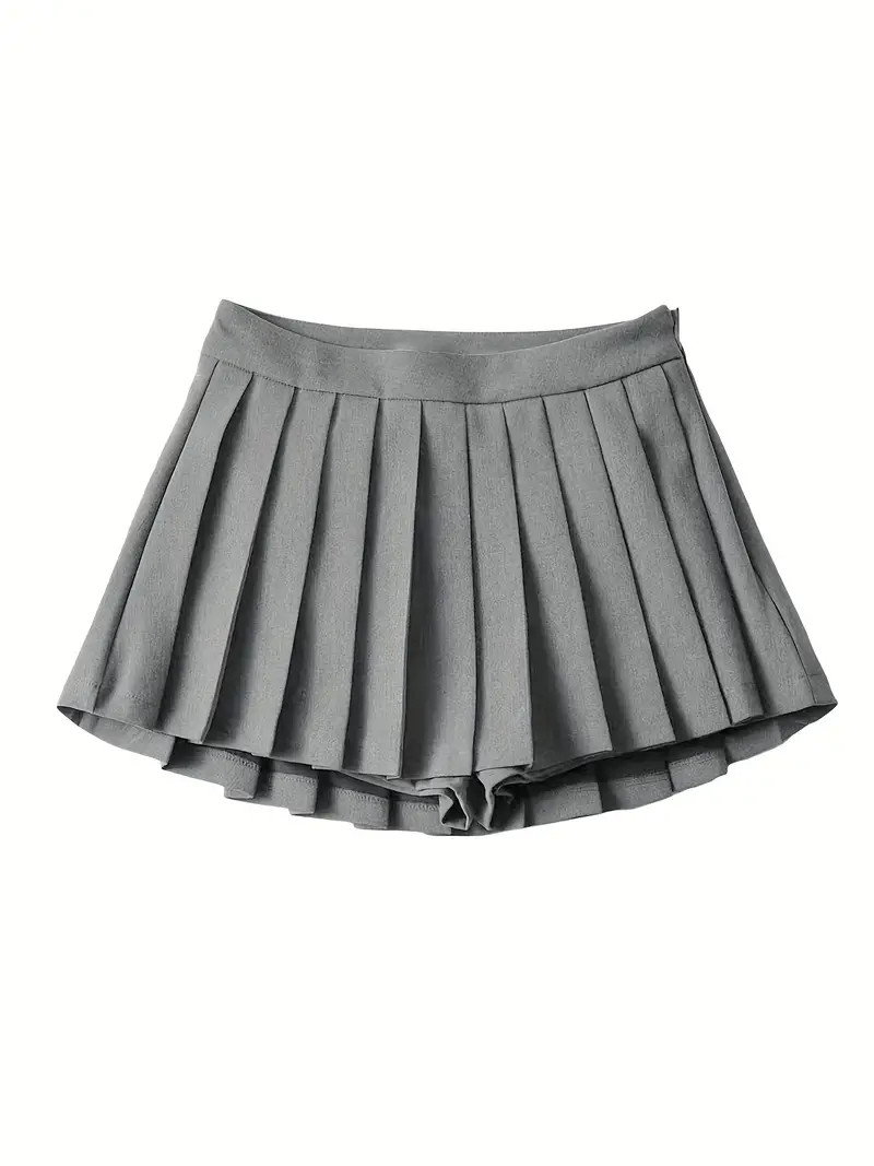 Solid Pleated Mini Skirt, Y2K Cute Skirt For Spring & Summer, Women's Clothing | Temu Affiliate Program