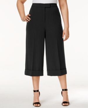 Anne Klein Plus Size Cuffed Culotte Pants | Macys (US)