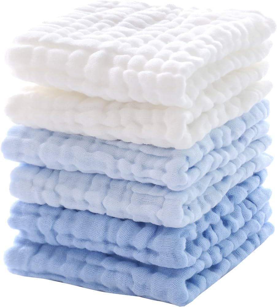 MUKIN Baby Washcloths - Soft Face Cloths for Newborn, Absorbent Bath Wipes, Burp Cloths or Towels... | Amazon (US)