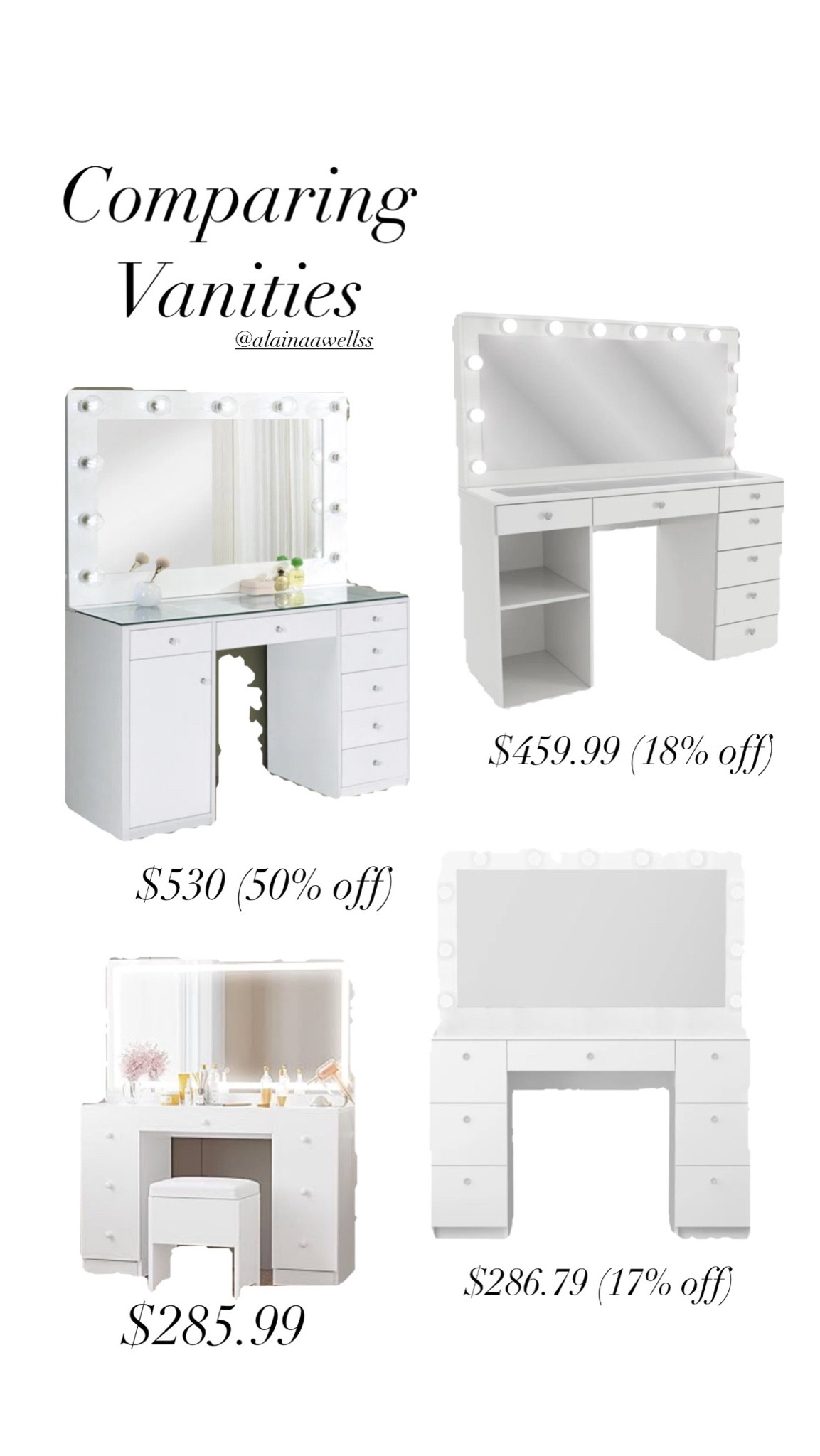 Comparing Vanity desk options from Amazon, Wayfair, Home Depot, and more! 

Which one would you pick? 

#LTKSummerSales #LTKHome #LTKBeauty