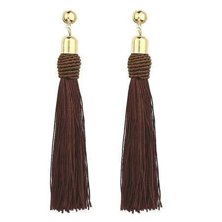 HEVIRGO Bohemian Wedding Tassel Ear Studs Long Dangle Earrings Bridal Bridesmaid Jewelry Alloy Tasse | Walmart (US)