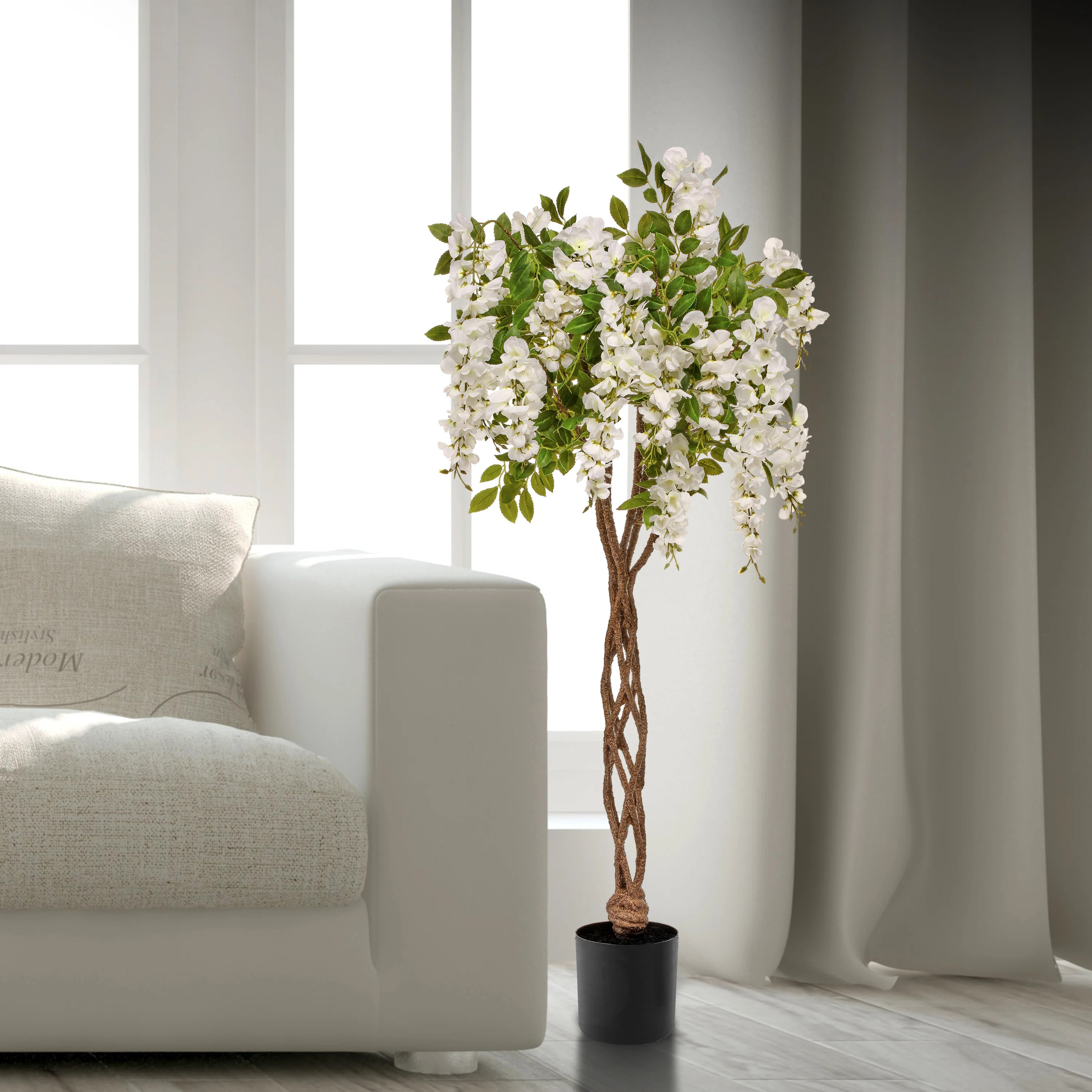 48'' Faux Flowering Tree in Pot | Wayfair North America