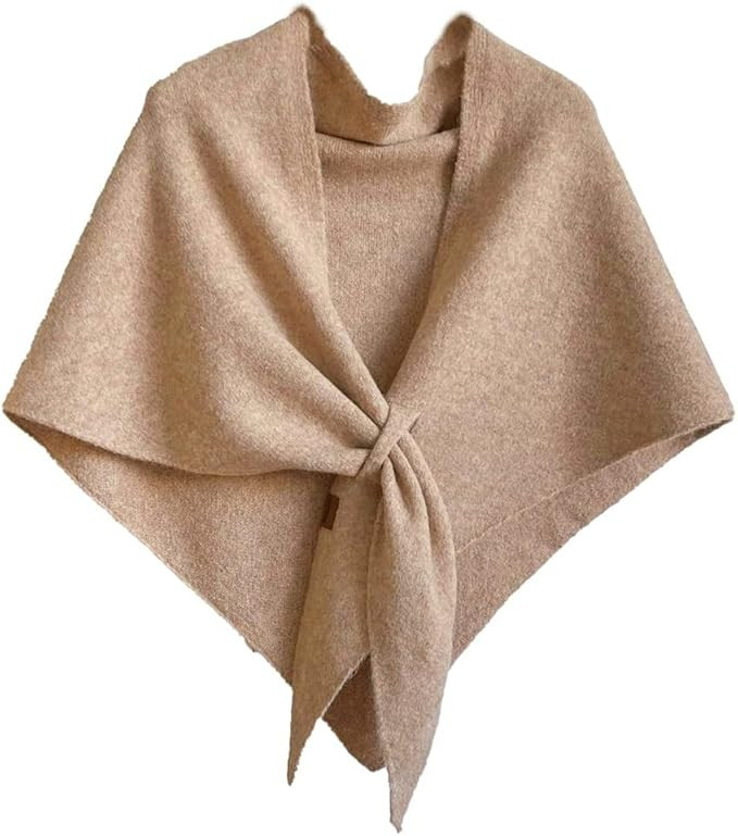 Winter Shawl Wraps Women Knitted Shawls and Wraps Cardigan Cape Wool Pashmina Shoulder Top Sweate... | Amazon (US)