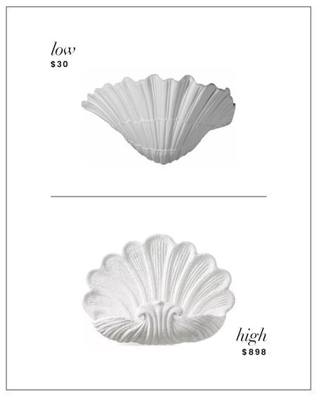 High / Low : White Plaster Shell Sconce Lighting 

#LTKhome