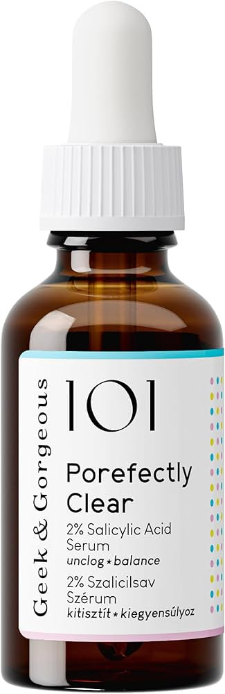 Geek & Gorgeous 101 - Porefectly Clear, light gel exfoliant with 2% salicylic acid & Sarcosine, u... | Amazon (UK)