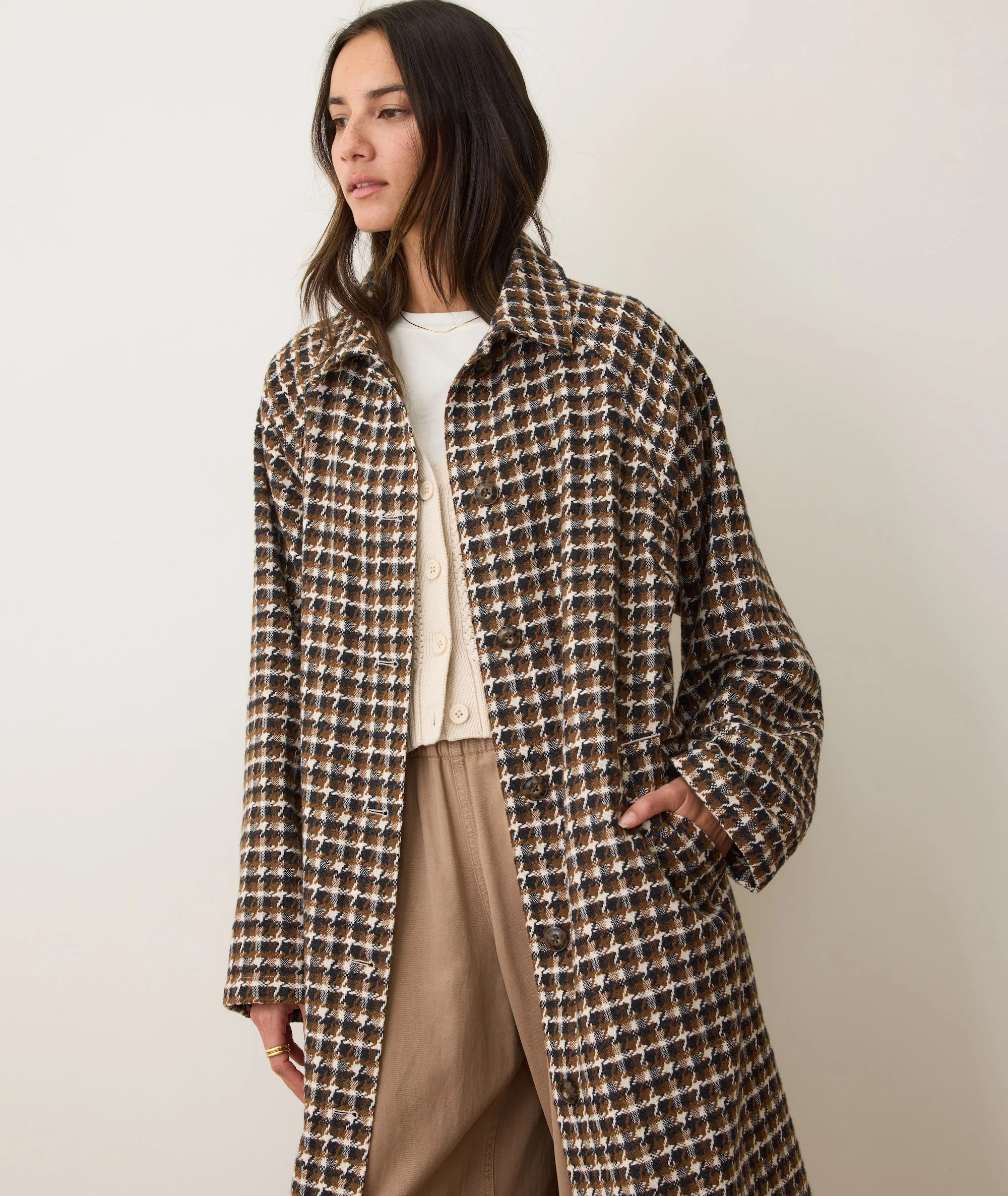 Hayes Houndstooth Trench Coat | Marine Layer