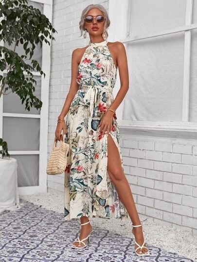SHEIN Botanical Print Summer Dresses | SHEIN