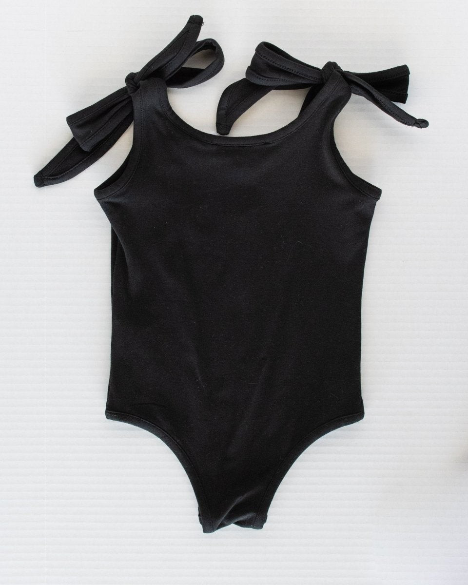 Madden Tie Shoulder Tank Leotard - Black | Bailey's Blossoms