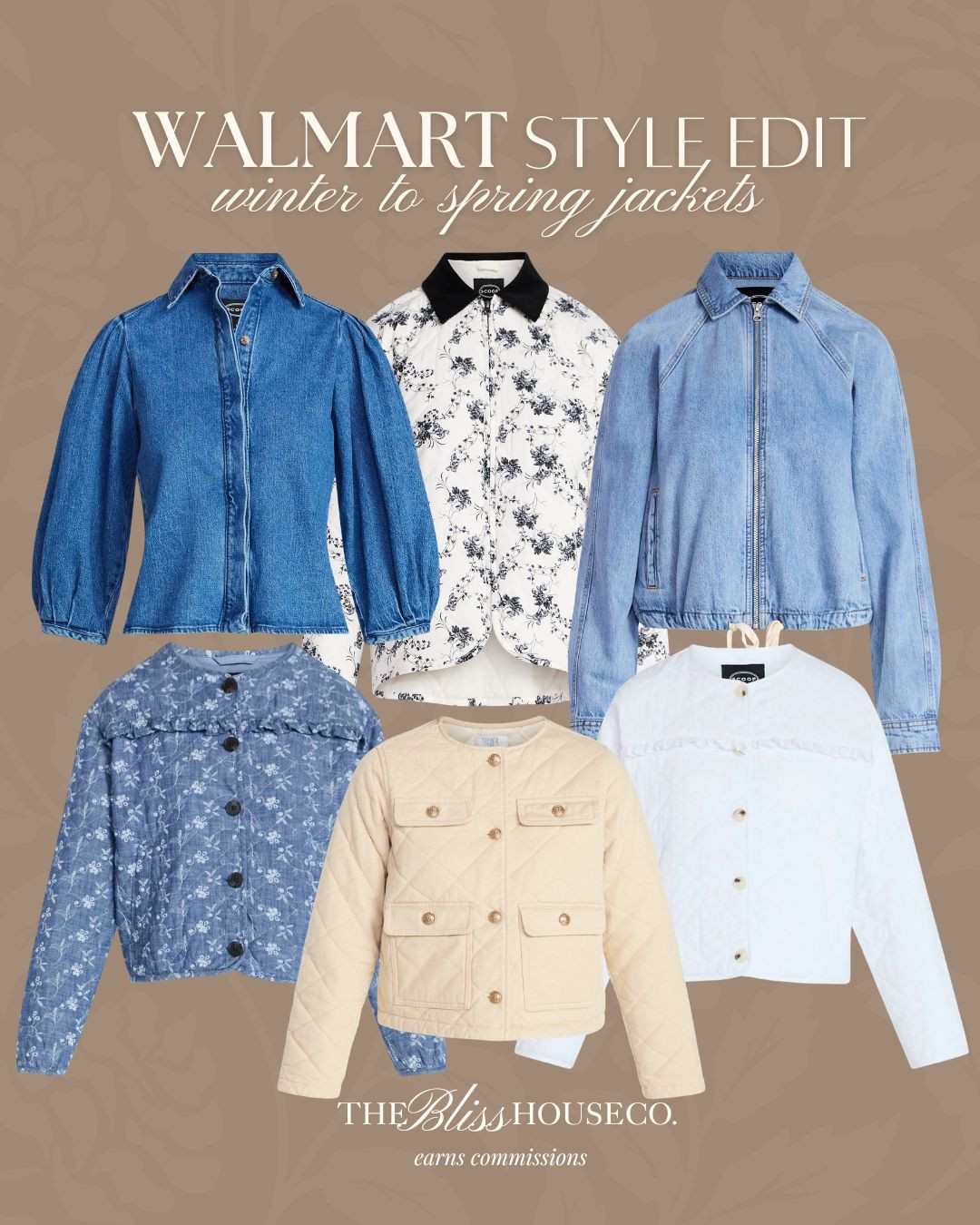 Walmart winter to spring jackets. 🤍 Light layers you can throw over dresses, denim and tees now. Classic silhouettes, soft florals and easy neutrals all budget-friendly.

Walmart spring jackets, transitional outerwear, lightweight quilted jacket, denim jacket women, floral jacket spring, cropped white jacket, neutral utility jacket, affordable layering pieces, early spring outfit ideas, classic everyday layers, casual chic outerwear, winter to spring style staples, Walmart fashion finds.
 

 #LTKootd #LTKSeasonal