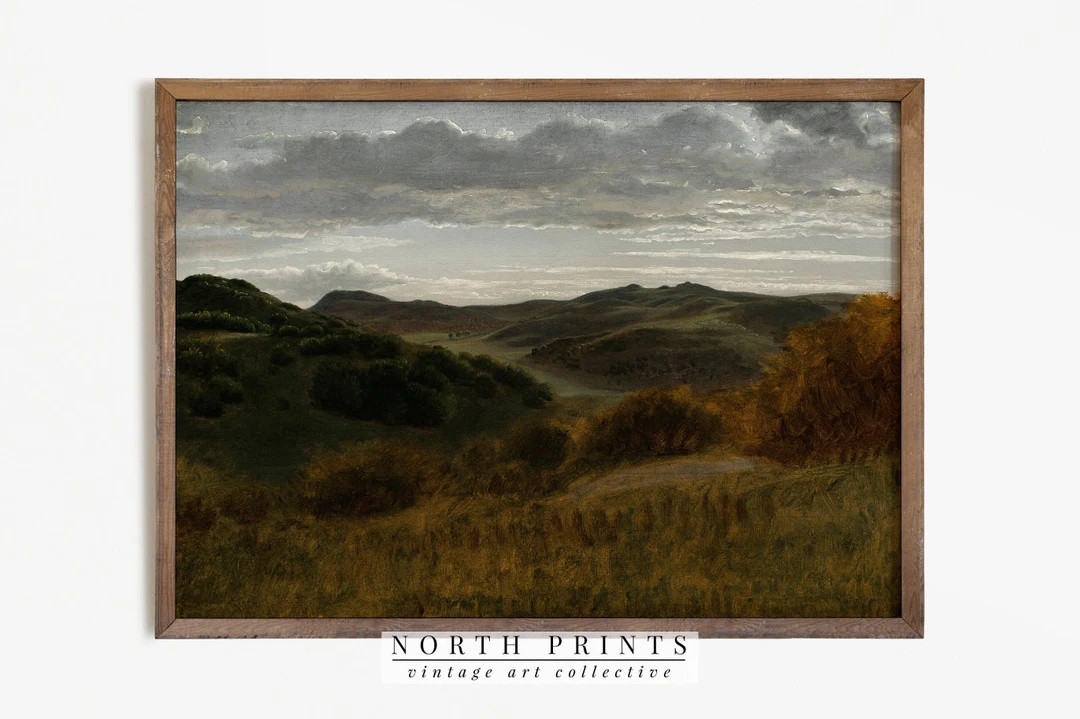 Mountain Landscape Print Vintage Oil Painting Antique Country Art PRINTABLE 299 - Etsy | Etsy (US)