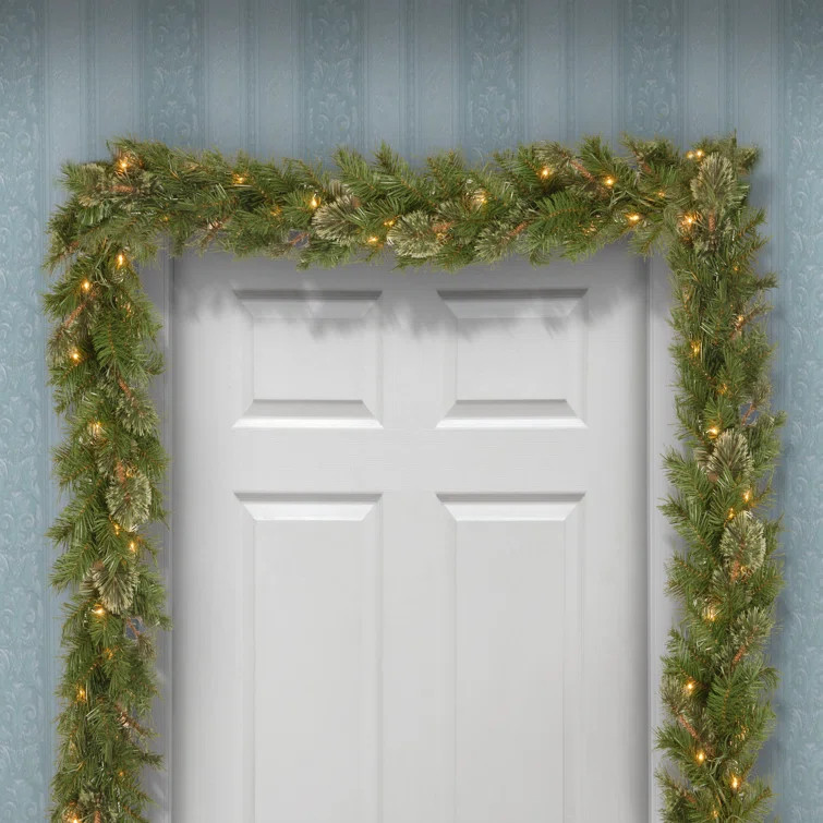9' Annada Pre-Lit Garland with 50 Clear Lights | Wayfair Professional