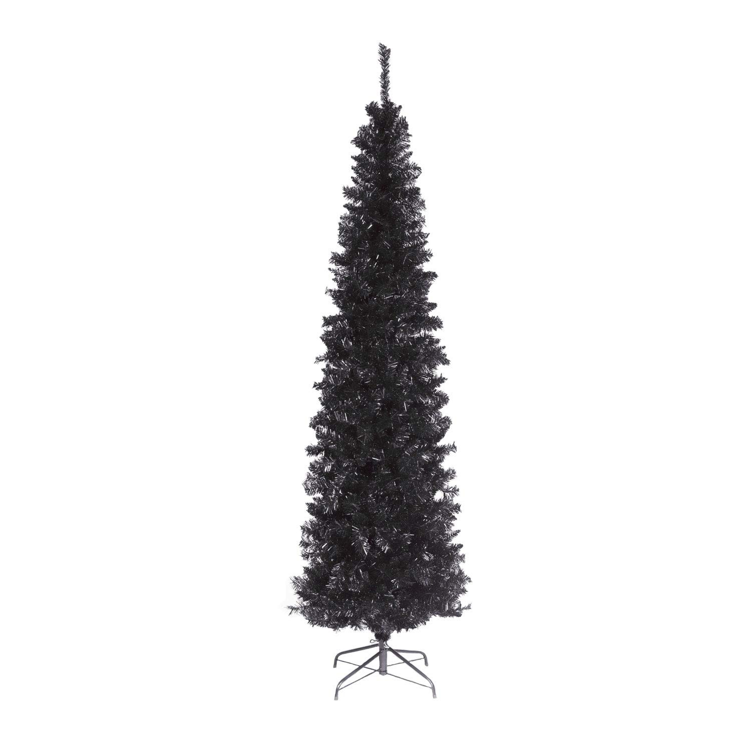 National Tree Company Artificial Christmas Tree, Black Tinsel, Includes Stand, 6 feet | Amazon (US)