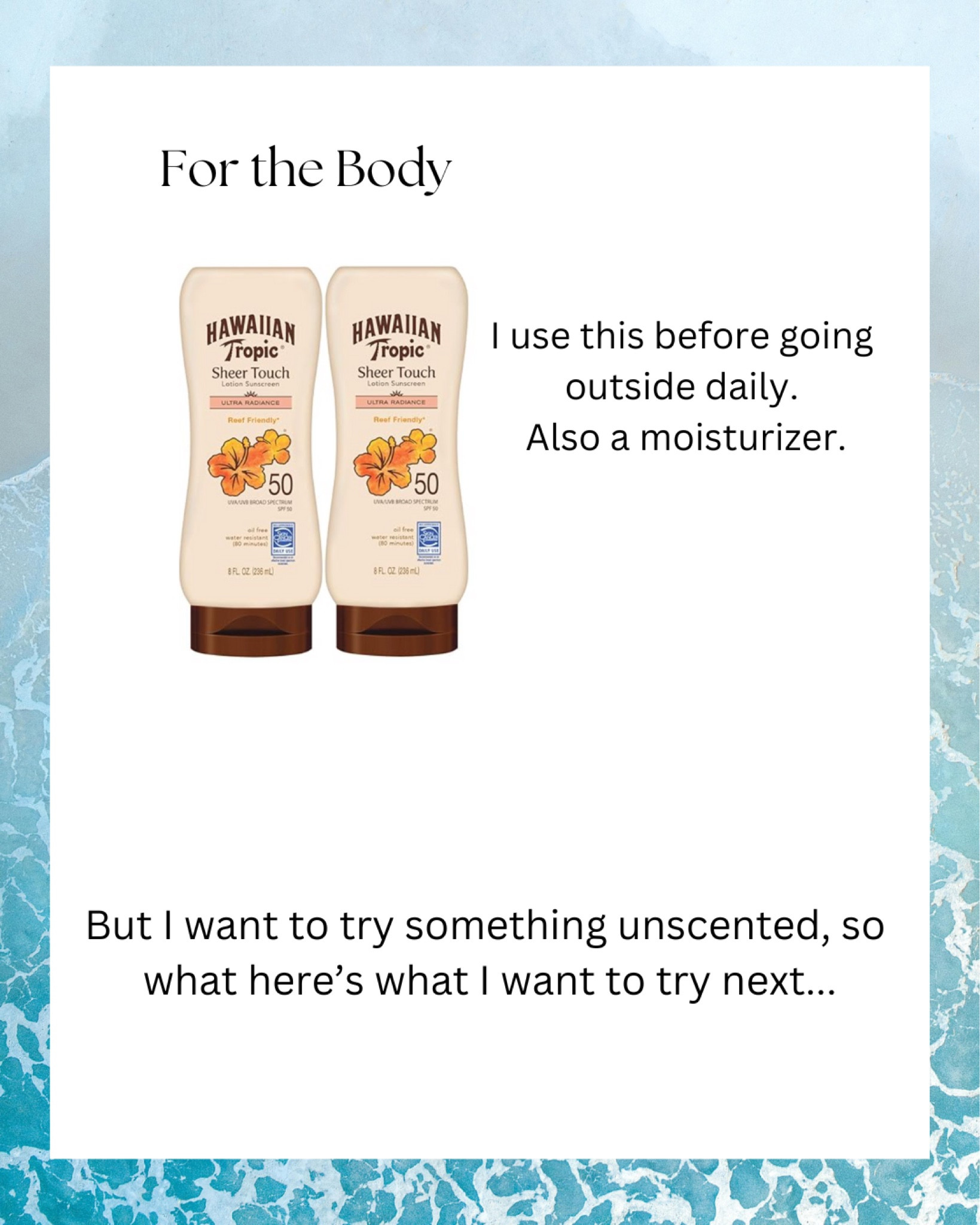 Love this sunscreen that doubles as a moisturizer 

#LTKBeauty #LTKTravel #LTKFamily