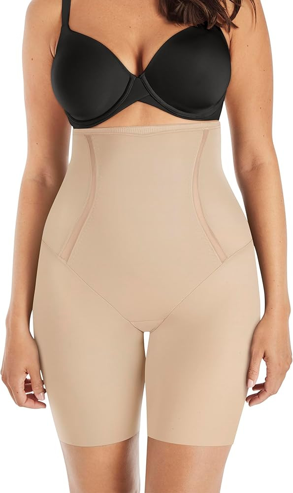 Maidenform womens Shapewear High-waist Thigh Slimmer, Tummy Control Thigh Slimmer, Firm Control S... | Amazon (US)