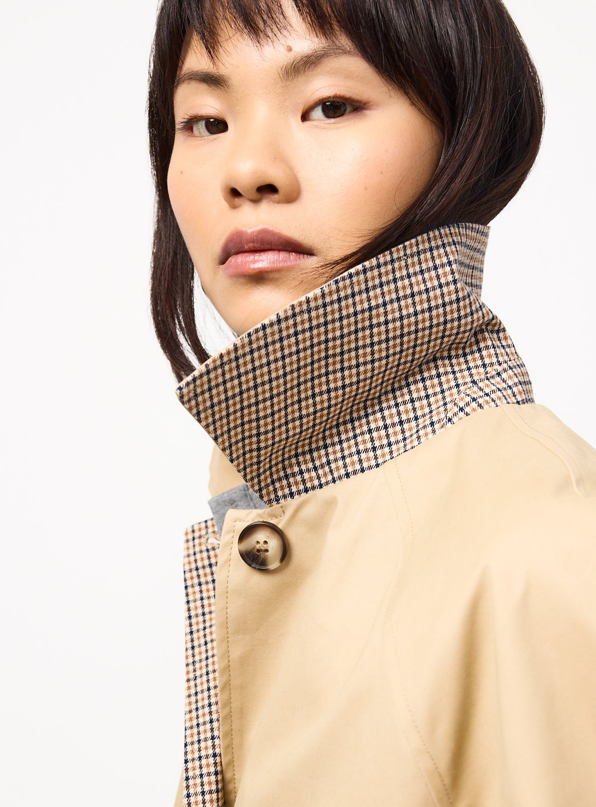 Natural Reversible Trench Coat L | Tu Clothing
