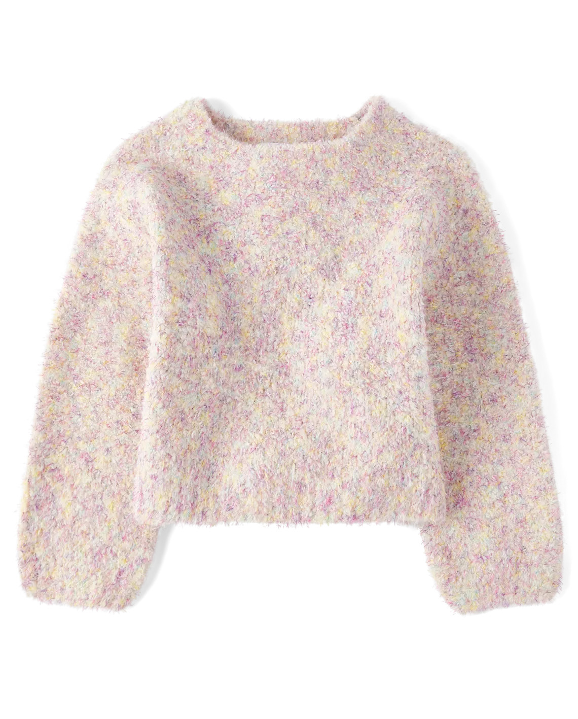 Girls Rainbow Eyelash Sweater - white | The Children's Place
