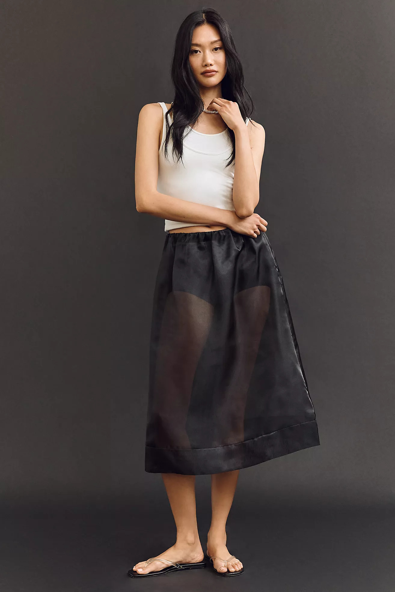 Mare Mare Sheer Organza Midi Skirt | Anthropologie (US)