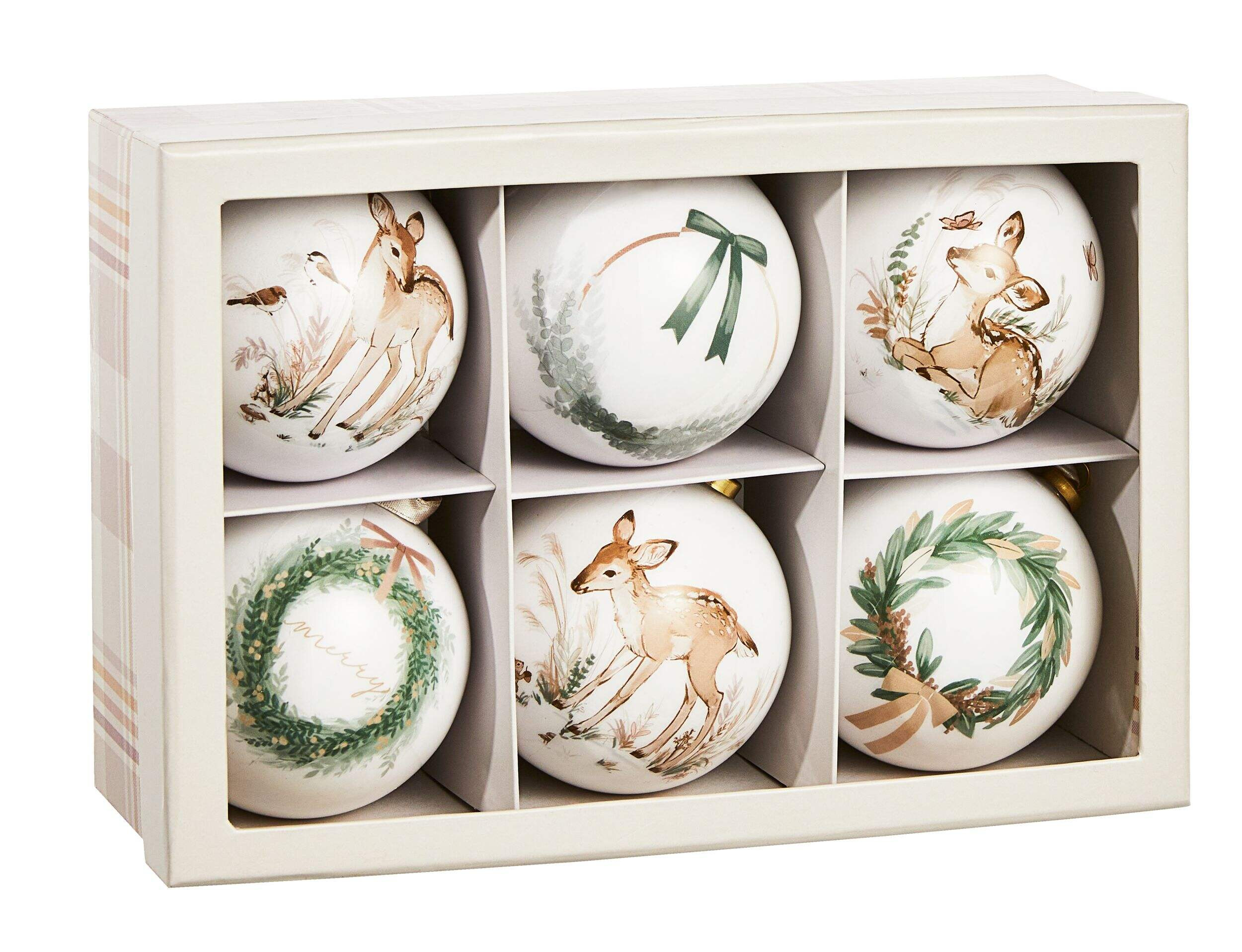 CANVAS Winter Garden Shatterproof Wreath & Deer Christmas Ornaments Gift Box, 6-pk | Canadian Tire