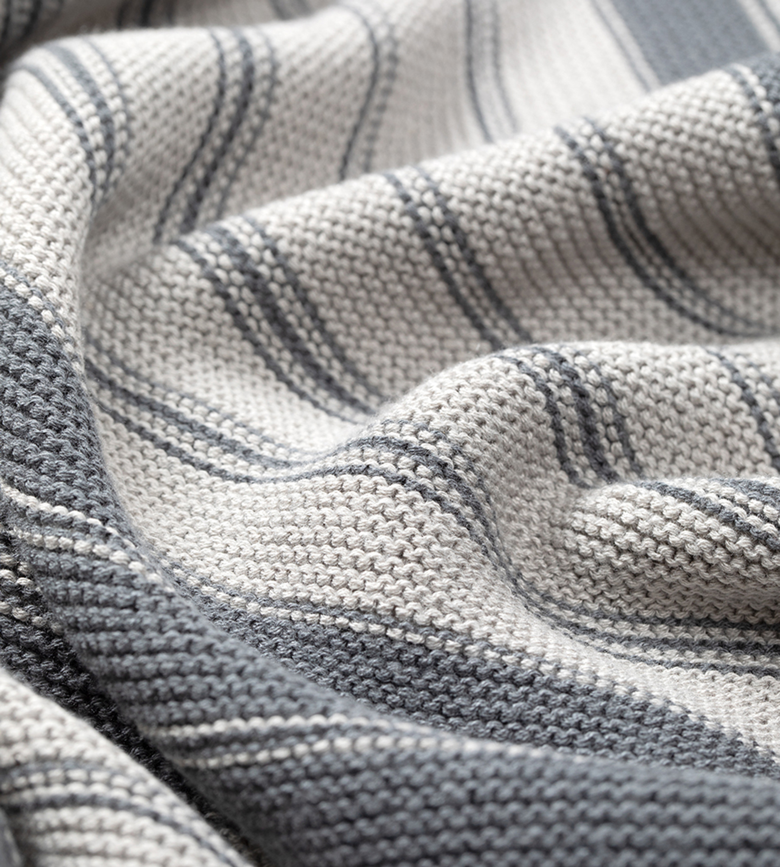 Striped Bamboo Knit Throw Blanket - Charcoal / Harbor Gray | Cariloha