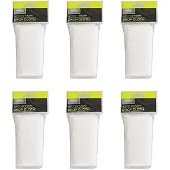 White Clear Plastic Drop Cloth 6-Pack Set, 9 x 12ft – Car Painters Protector, Floor Paint Spill... | Amazon (US)