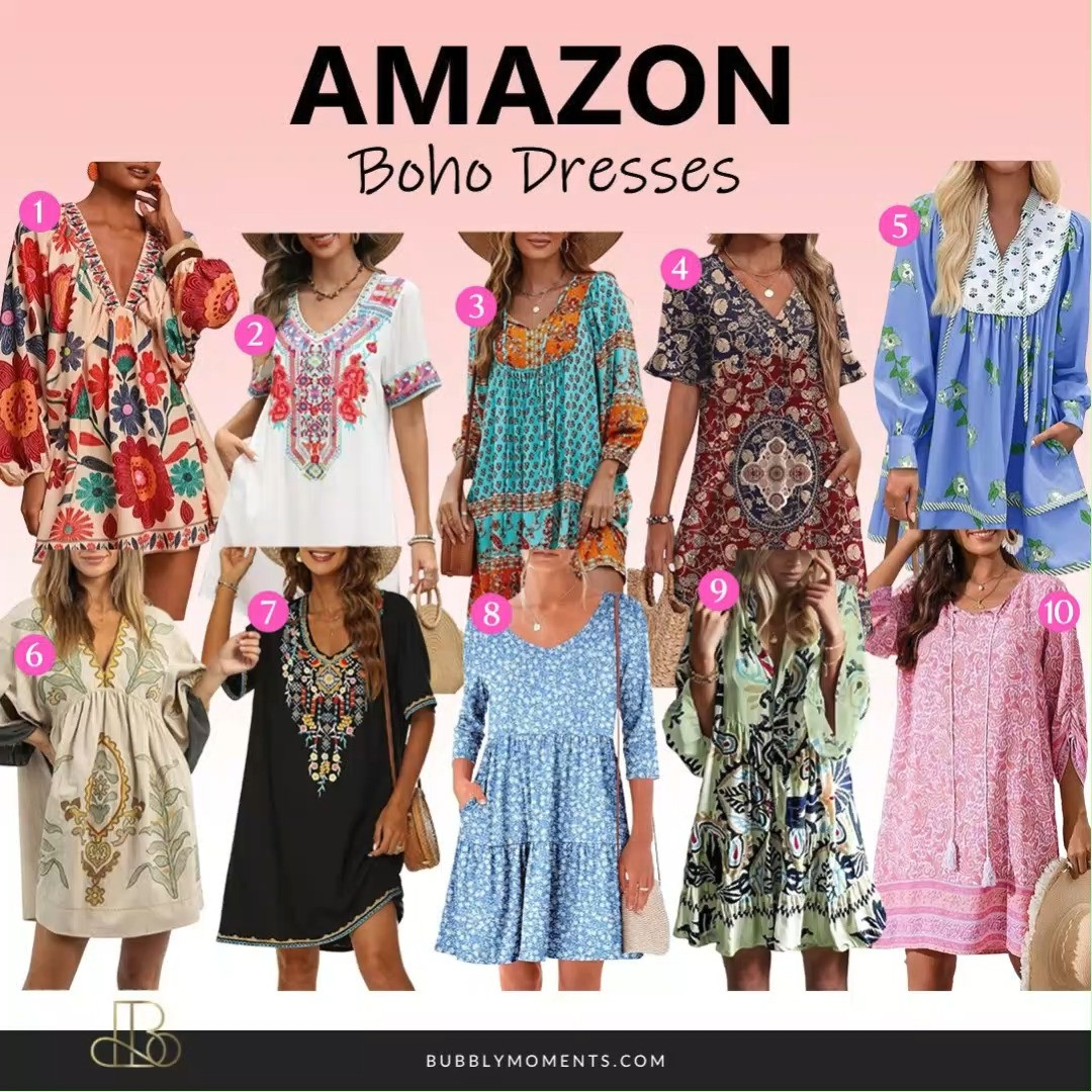 Feel effortlessly stylish in these beautiful women’s boho dresses 🌸 Flowy, comfy, and easy to wear, these Amazon finds are perfect for everyday outfits, beach days, brunch, or vacations. I love how you can just throw one on and still look put together. Pair with sandals or simple accessories for a relaxed, chic vibe. These are the kind of dresses you’ll keep reaching for all season long ✨ Tap to check them out and find your new favorite look
#LTKootd #LTKTravel #LTKStyle #bohostyle #bohodress #amazonfinds #summerstyle #springfashion #easyoutfit #casualstyle #bohochic #outfitinspo #styleinspo #flowydress #ootd #trendingnow #fashionfinds #amazongems #everydaystyle #simplefashion #effortlessstyle 

 