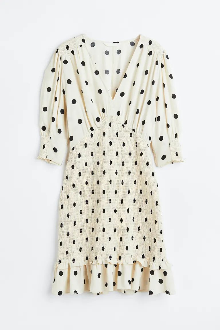 Puff-sleeved Smocked Dress | H&M (US + CA)