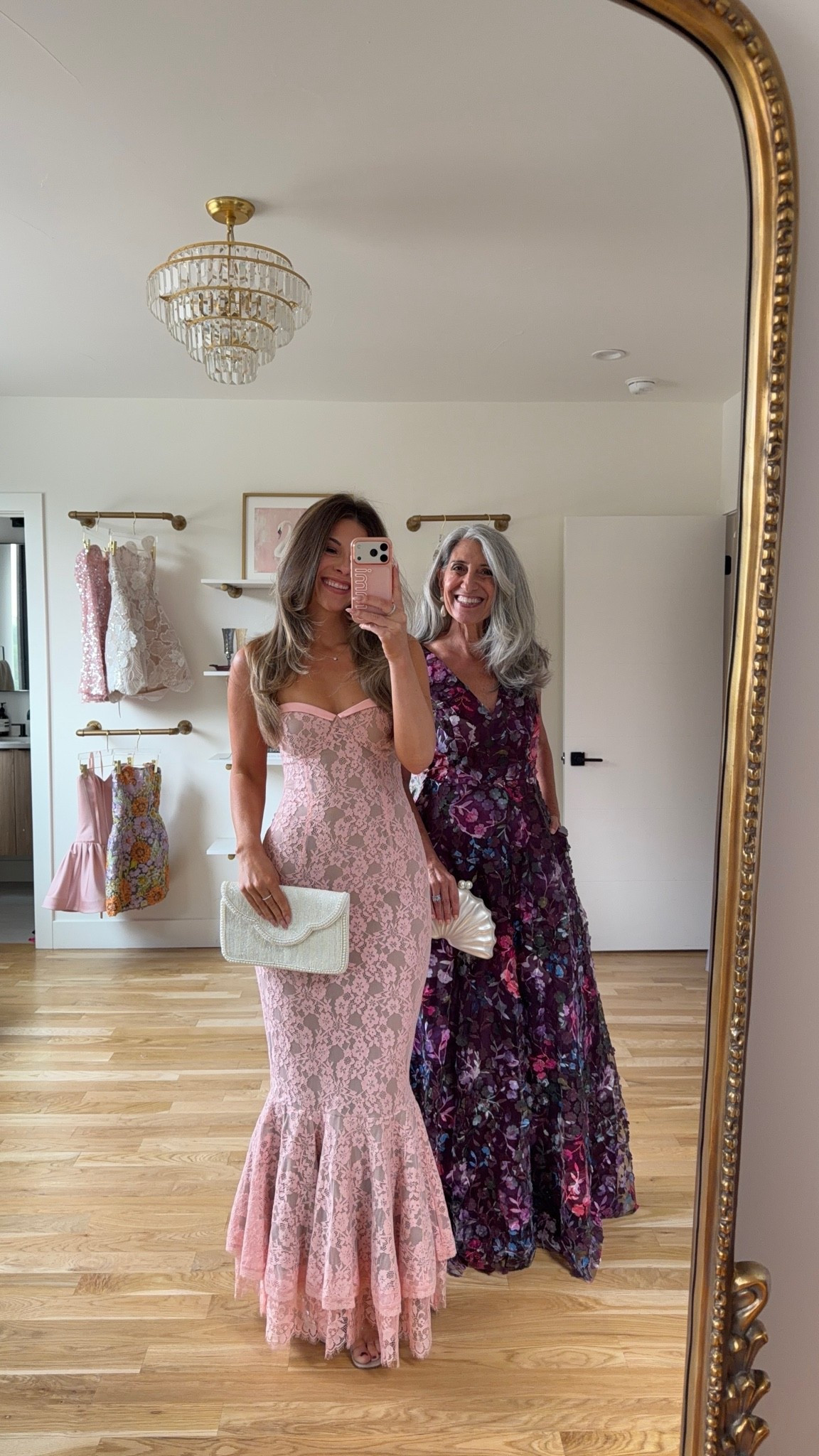 pink strapless lace mermaid gown with a sweetheart neckline and tiered ruffle hem, purple floral-print sleeveless a-line gown mom and me fall wedding guest dresses ✨

I’m 5’4” and wearing my usual size small/2 

mom is 5’4 and wearing a medium/6 

electric picks: emerson20
lulus: emerson20 (first purchase only) 

fall wedding guest dresses, wedding guest dresses, cocktail dresses, semi-formal dresses, black tie wedding guest dresses, destination wedding guest dresses, garden party dresses, wedding guest outfit ideas, mom & me outfits, mom & me dresses, matching outfits, mother daughter outfits, family photo outfits, wedding guest dresses, mother of the bride, mother of the groom, wedding guest outfit ideas

#LTKWedding #LTKSeasonal #LTKOver40