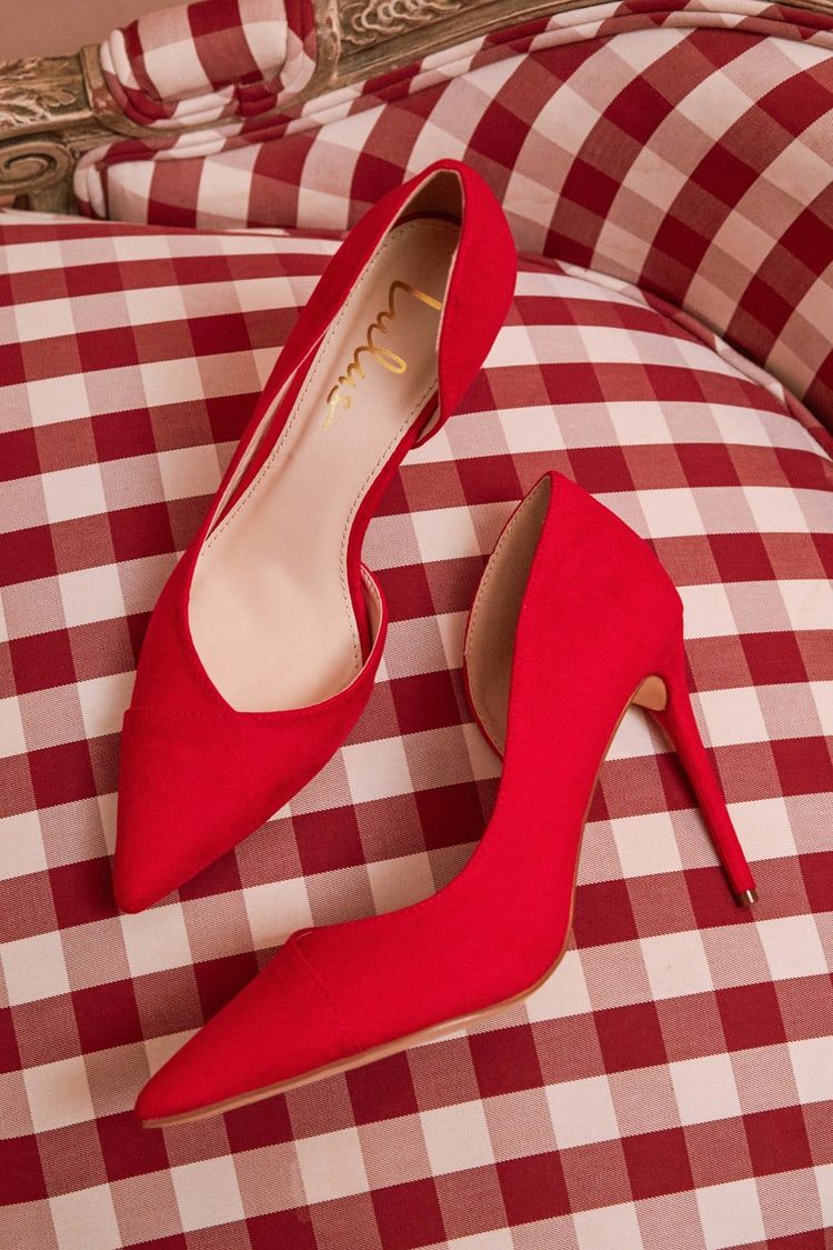 Satsuki Red Suede Pointed-Toe D'Orsay Pumps | Lulus