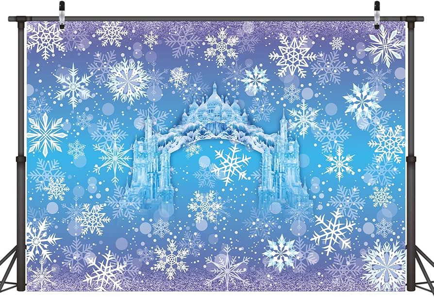 Cartoon Blue Snowflake Birthday Party Decorations,Birthdays Background Wall, Winter Snow Party Su... | Amazon (US)