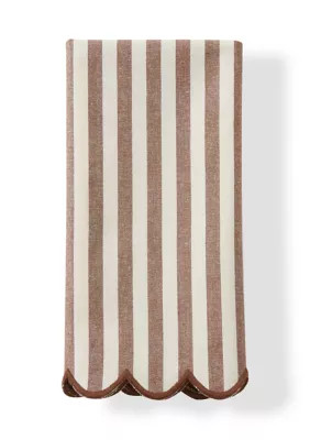 Crown & Ivy™ Brown Scallop Striped Napkins - Set of 2 | Belk