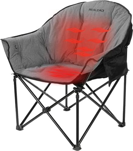 REALEAD Oversized Heated Camping Chair | Fully Thick Padded | Heated Chairs for Outdoor Sports wi... | Amazon (US)