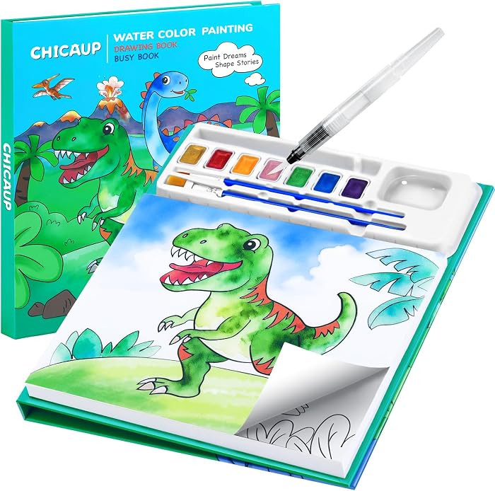 CHICAUP Paint with Water Coloring Books for Kids, Mess Free Watercolor Painting Kit Painting Activity for Kids Ages 3-5 4-8, Arts Crafts Drawing Gift Toy for Boy Girl | Amazon (US)
