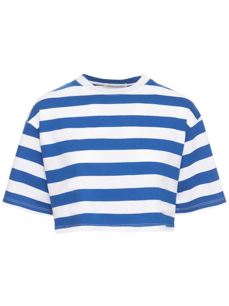 Karina cropped cotton jersey t-shirt - The Frankie Shop - Women | Luisaviaroma | Luisaviaroma