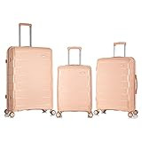 Rockland Vienna Hardside Luggage with Spinner Wheels, Champagne, 3-Piece Set (20/24/28) | Amazon (US)