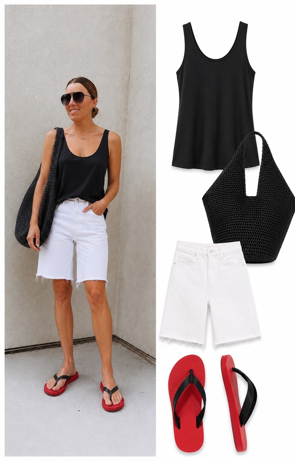 Casual summer outfit and designer inspired shoes