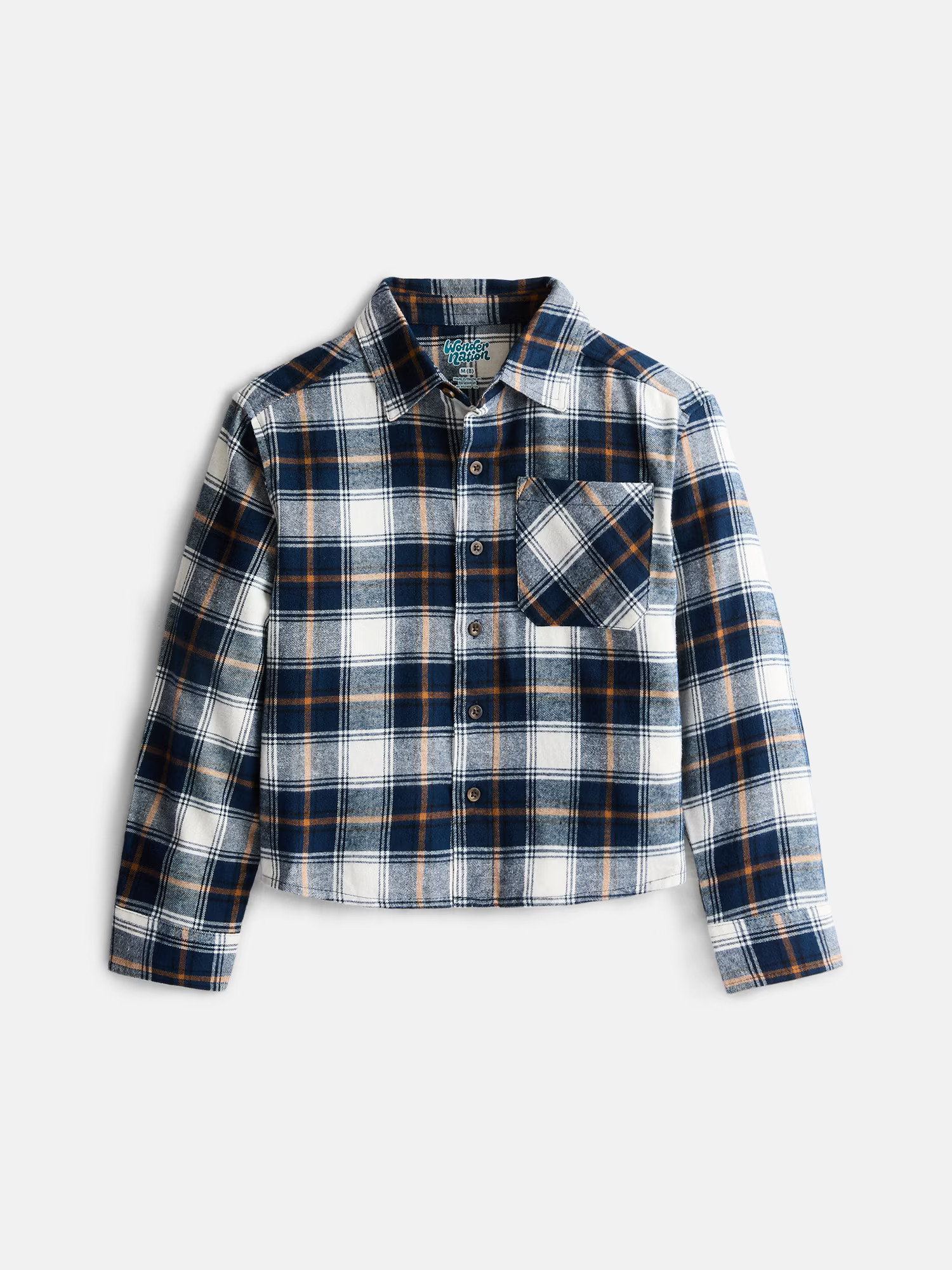 Wonder Nation Boys' Long Sleeve Flannel Shirt, Sizes 4-18 & Husky | Walmart (US)