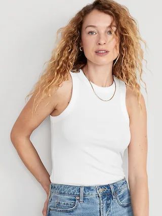 Fitted Rib-Knit Tank Top for Women | Old Navy (US)