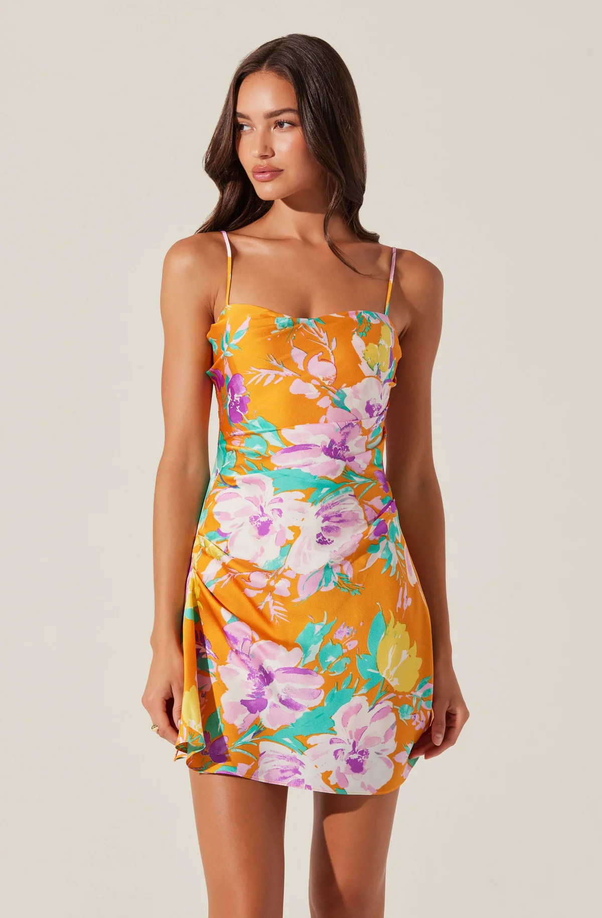 Cerinthe Satin Floral Mini Dress | ASTR The Label (US)