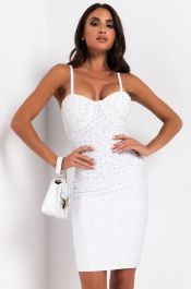 THE LITTLE THINGS PEARL BANDAGE MINI DRESS | AKIRA